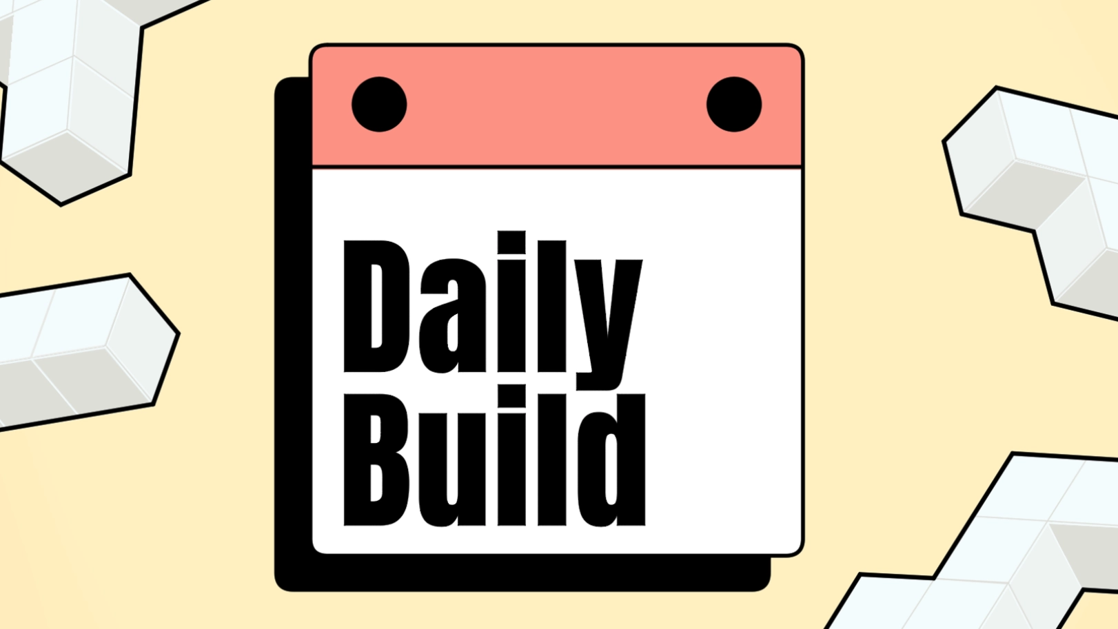 Daily Build artwork with stacked 3D blocks
